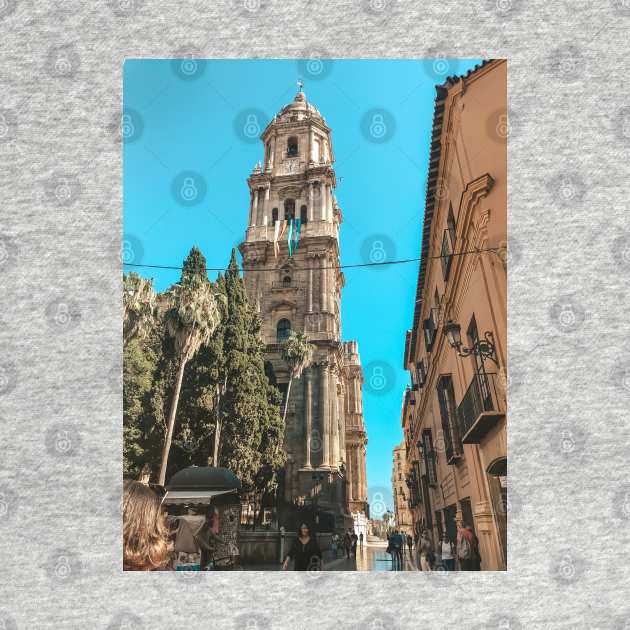 Malaga Church Tower and Palms by iadesigns